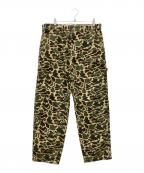 stussyステューシー）の古着「Camo Canvas Work Pant」｜カーキ