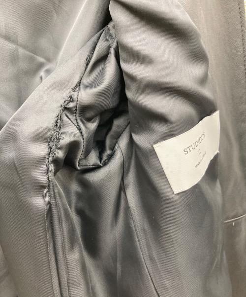 STUDIOUS（ステュディオス）STUDIOUS (ステュディオス) ラムレザーシングルライダースジャケット ブラック サイズ:2の古着・服飾アイテム