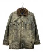 GAPギャップ）の古着「裏ボアレザーカーコート」｜グレー