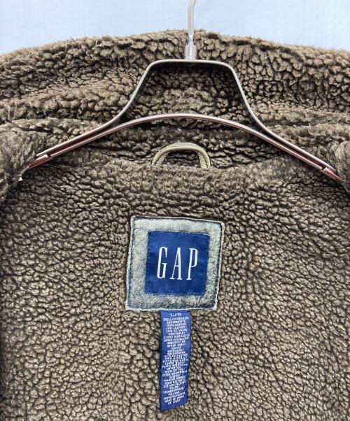 GAP（ギャップ）GAP (ギャップ) 裏ボアレザーカーコート グレー サイズ:Lの古着・服飾アイテム