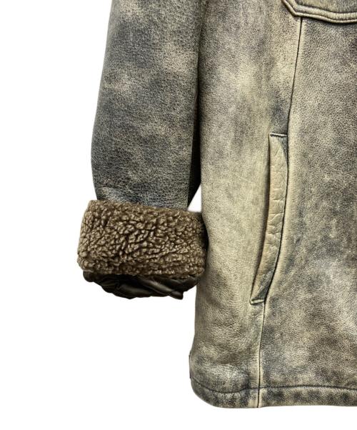 GAP（ギャップ）GAP (ギャップ) 裏ボアレザーカーコート グレー サイズ:Lの古着・服飾アイテム