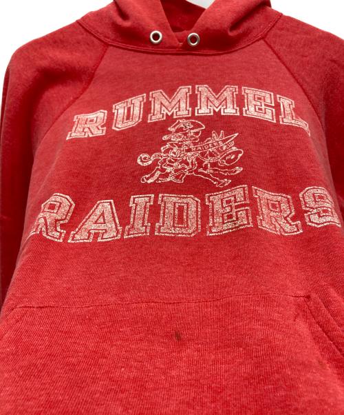 Champion（チャンピオン）Champion (チャンピオン) 3段プリントパーカー レッド サイズ:LARGEの古着・服飾アイテム