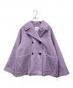 Spick and Spanスピックアンドスパン）の古着「Wショートビーバーオーバーピーコート」｜パープル