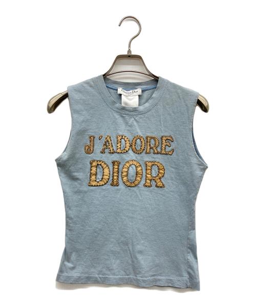 Christian Dior（クリスチャン ディオール）Christian Dior (クリスチャン ディオール) ノースリーブカットソー スカイブルー サイズ:36の古着・服飾アイテム