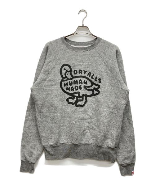 HUMAN MADE（ヒューマンメイド）HUMAN MADE (ヒューマンメイド) DRY ALLS DUCKスウェット グレー サイズ:Lの古着・服飾アイテム