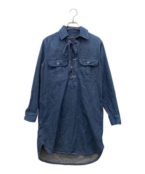POLO RALPH LAUREN（ポロ・ラルフローレン）POLO RALPH LAUREN (ポロ・ラルフローレン) レースアップワンピース インディゴ サイズ:XSの古着・服飾アイテム