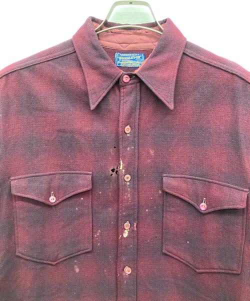 PENDLETON（ペンドルトン）PENDLETON (ペンドルトン) エルボーパッチウールシャツ ボルドー サイズ:不明の古着・服飾アイテム