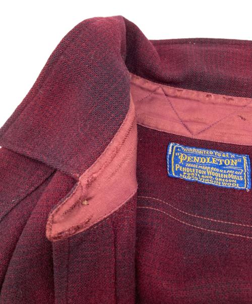 PENDLETON（ペンドルトン）PENDLETON (ペンドルトン) エルボーパッチウールシャツ ボルドー サイズ:不明の古着・服飾アイテム