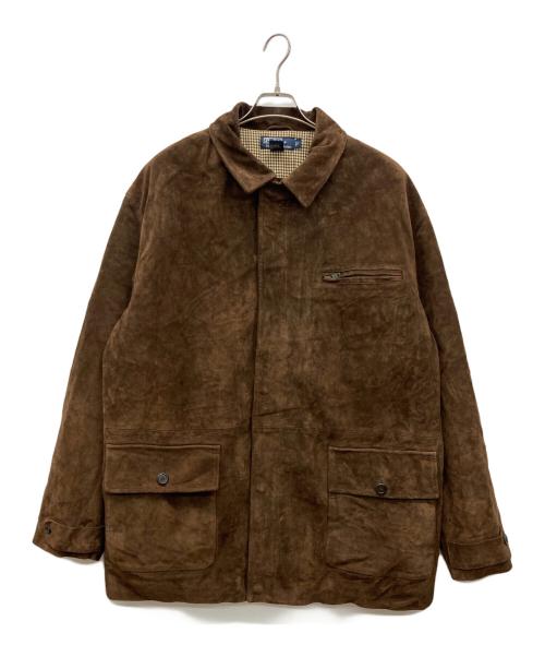 POLO RALPH LAUREN（ポロ・ラルフローレン）POLO RALPH LAUREN (ポロ・ラルフローレン) スエードレザーコート ブラウン サイズ:Lの古着・服飾アイテム