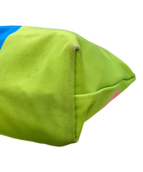 LONGCHAMP（ロンシャン）LONGCHAMP (ロンシャン) Robert INDIANA (ロバート・インディアナ) LOVEハンドバッグ ピンク×スカイブルーの古着・服飾アイテム