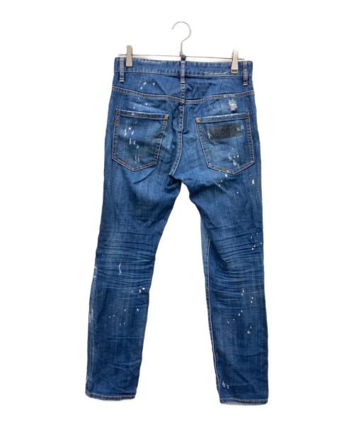 DSQUARED2（ディースクエアード）DSQUARED2 (ディースクエアード) ペイントダメージ加工デニムパンツ インディゴ サイズ:42の古着・服飾アイテム