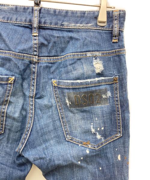 DSQUARED2（ディースクエアード）DSQUARED2 (ディースクエアード) ペイントダメージ加工デニムパンツ インディゴ サイズ:42の古着・服飾アイテム