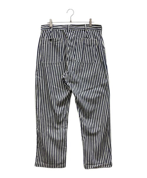 TIGRE BROCANTE（ティグルブロカンテ）TIGRE BROCANTE (ティグルブロカンテ) ヒッコリーベイカーパンツ ホワイト×ネイビー サイズ:Mの古着・服飾アイテム