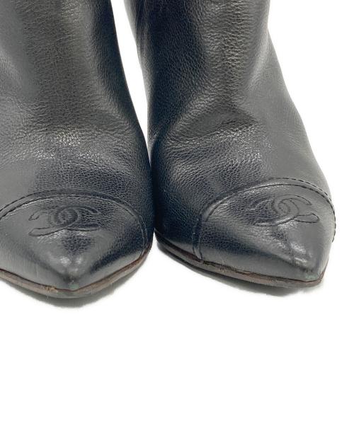 CHANEL（シャネル）CHANEL (シャネル) ココマークレザーブーツ ブラック サイズ:35 1/2Cの古着・服飾アイテム