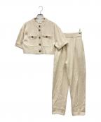 CLANEクラネ）の古着「HALF SLEEVE KNIT TOPS ＆ PANTS SET」｜ベージュ