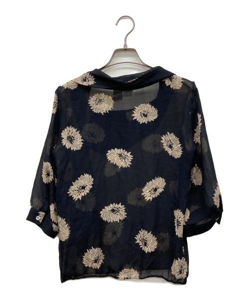 MaxMara（マックスマーラ）MaxMara (マックスマーラ) 花柄シルクブラウス ブラック サイズ:38の古着・服飾アイテム