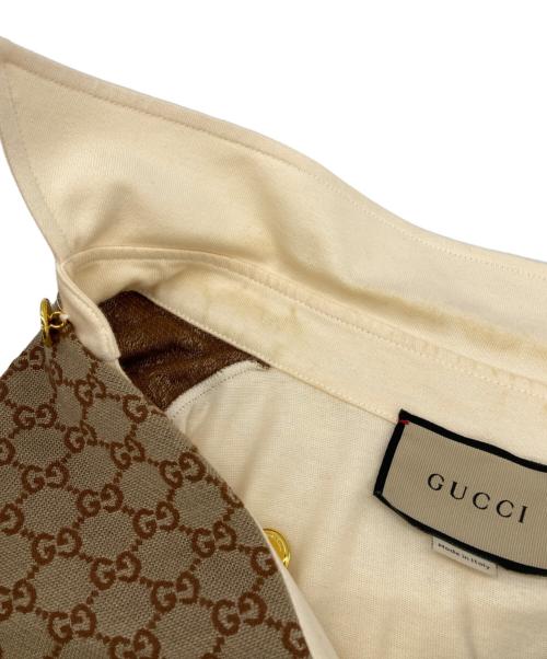 GUCCI（グッチ）GUCCI (グッチ) ポロシャツ ブラウン サイズ:M（175/96A）の古着・服飾アイテム