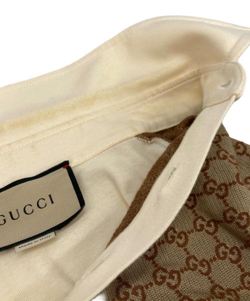 GUCCI（グッチ）GUCCI (グッチ) ポロシャツ ブラウン サイズ:M（175/96A）の古着・服飾アイテム