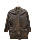 USEDユーズド）の古着「ディアスキンレザージャケット」｜ブラウン