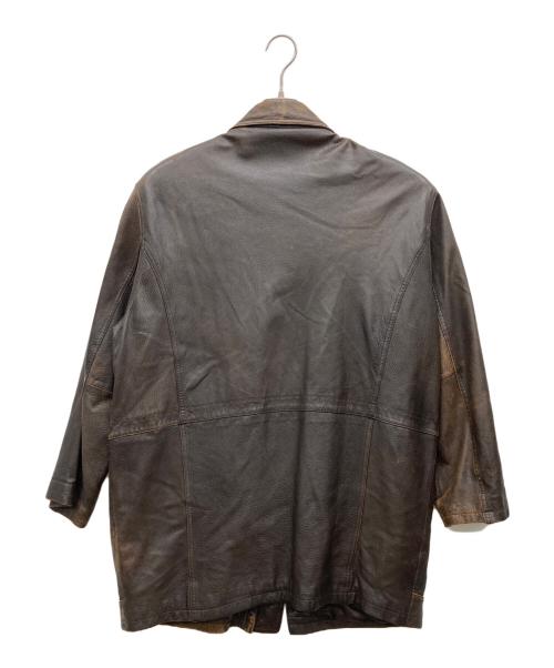 USED（ユーズド）USED (ユーズド) ディアスキンレザージャケット ブラウン サイズ:Lの古着・服飾アイテム