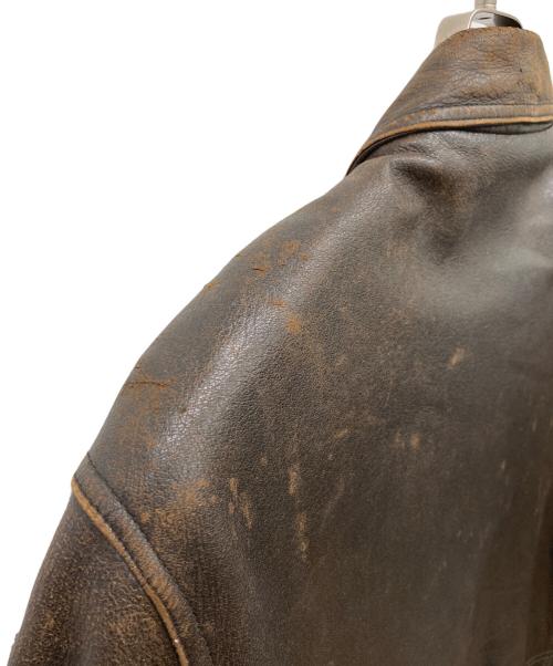 USED（ユーズド）USED (ユーズド) ディアスキンレザージャケット ブラウン サイズ:Lの古着・服飾アイテム