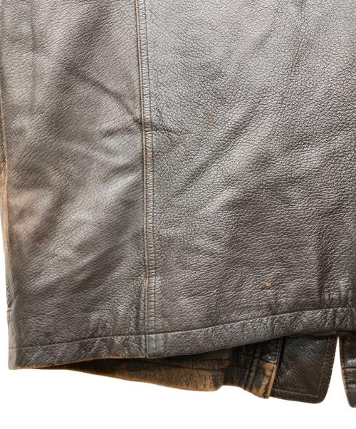 USED（ユーズド）USED (ユーズド) ディアスキンレザージャケット ブラウン サイズ:Lの古着・服飾アイテム