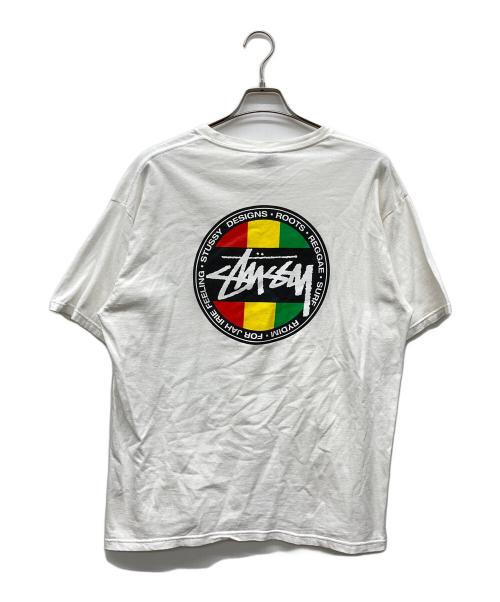 stussy（ステューシー）stussy (ステューシー) ラスタプリントTシャツ ホワイト サイズ:LARGEの古着・服飾アイテム