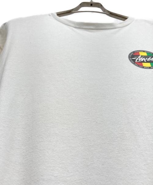 stussy（ステューシー）stussy (ステューシー) ラスタプリントTシャツ ホワイト サイズ:LARGEの古着・服飾アイテム