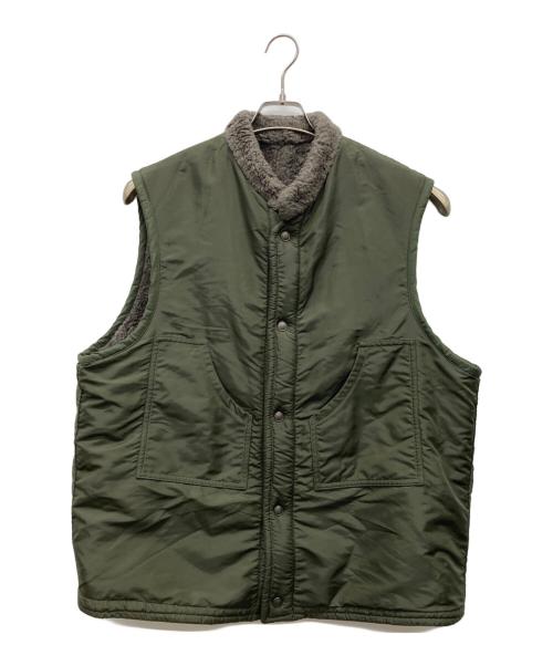 45R（フォーティファイブ・アール）45R (フォーティファイブ・アール) ボアナイロンリバーシブルベスト グレー×カーキ サイズ:6の古着・服飾アイテム