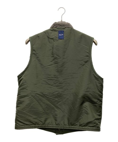 45R（フォーティファイブ・アール）45R (フォーティファイブ・アール) ボアナイロンリバーシブルベスト グレー×カーキ サイズ:6の古着・服飾アイテム