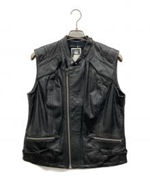 G-STAR RAW（ジースターロゥ）の古着「AVIATOR LEATHER VEST」｜ブラック