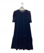 Reneルネ）の古着「ベロアワンピース」｜ネイビー