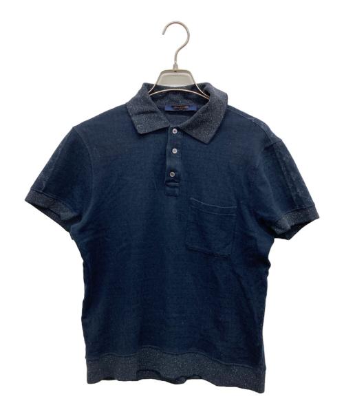 LOUIS VUITTON（ルイ ヴィトン）LOUIS VUITTON (ルイ ヴィトン) ハーフモノグラムポロシャツ ネイビー サイズ:S 170/90の古着・服飾アイテム