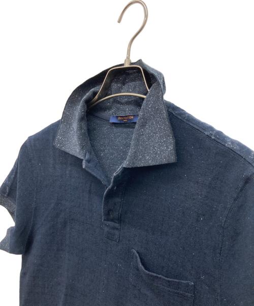 LOUIS VUITTON（ルイ ヴィトン）LOUIS VUITTON (ルイ ヴィトン) ハーフモノグラムポロシャツ ネイビー サイズ:S 170/90の古着・服飾アイテム