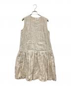 FOXEYフォクシー）の古着「リネンノースリーブワンピース」｜ベージュ