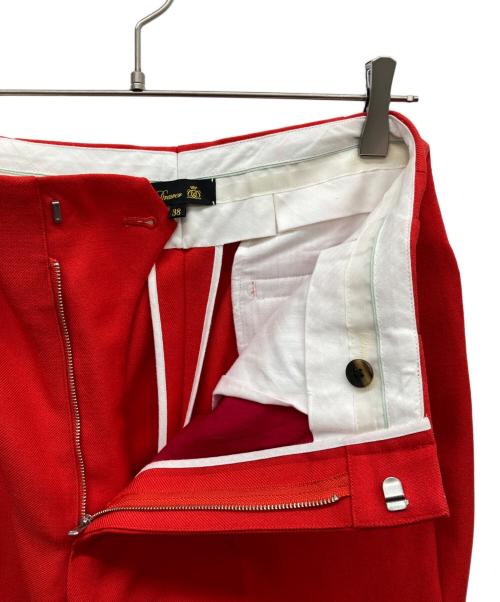 DRAWER（ドゥロワー）Drawer (ドゥロワー) クロップ丈センタープレスパンツ レッド サイズ:38の古着・服飾アイテム