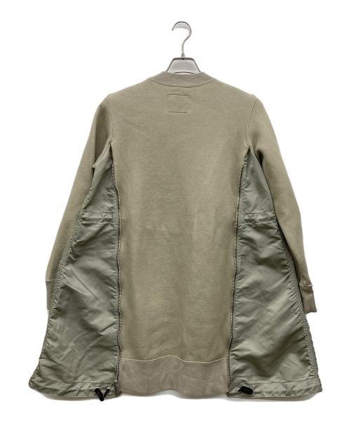 sacai（サカイ）sacai (サカイ) Sponge Sweat x Nylon Twill Dress カーキ サイズ:2の古着・服飾アイテム