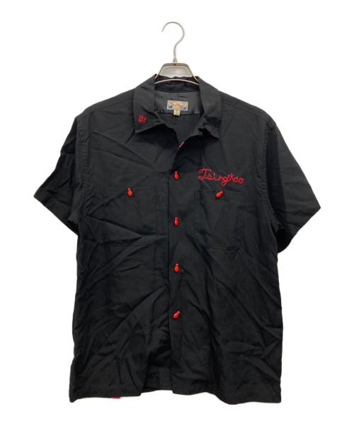 Dry Bones（ドライボーンズ）Dry bones (ドライボーンズ) レーヨンボーリングシャツ ブラック サイズ:40 Lの古着・服飾アイテム