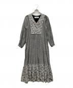 sara mallikaサラマリカ）の古着「ダブルフラワープリントワンピース」｜グレー