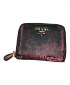 PRADAプラダ）の古着「ジップコインケース」｜ブラック×ピンク