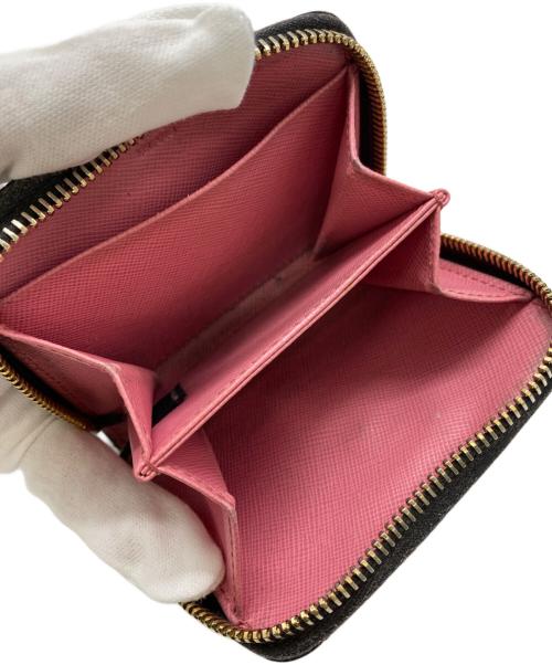 PRADA（プラダ）PRADA (プラダ) ジップコインケース ブラック×ピンクの古着・服飾アイテム