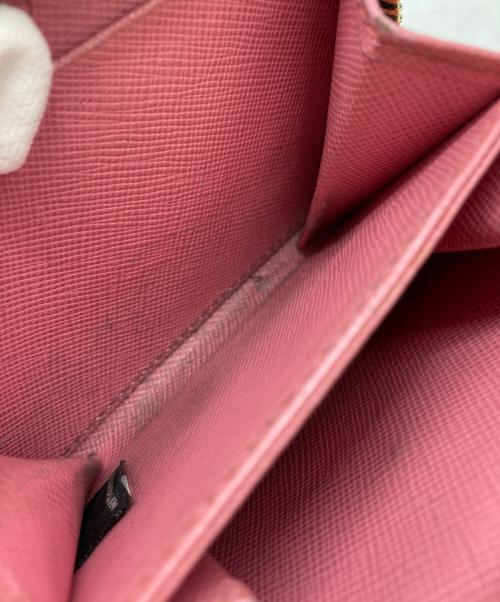 PRADA（プラダ）PRADA (プラダ) ジップコインケース ブラック×ピンクの古着・服飾アイテム