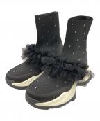 RANDAランダ）の古着「ビジューソックススニーカー」｜ブラック