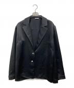 CLANEクラネ）の古着「TAILORED SATIN SHIRT」｜ブラック