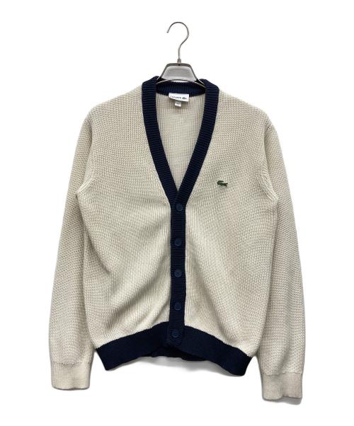 LACOSTE（ラコステ）LACOSTE (ラコステ) ハイブリッドワッフルニットカーディガン アイボリー サイズ:US Sの古着・服飾アイテム