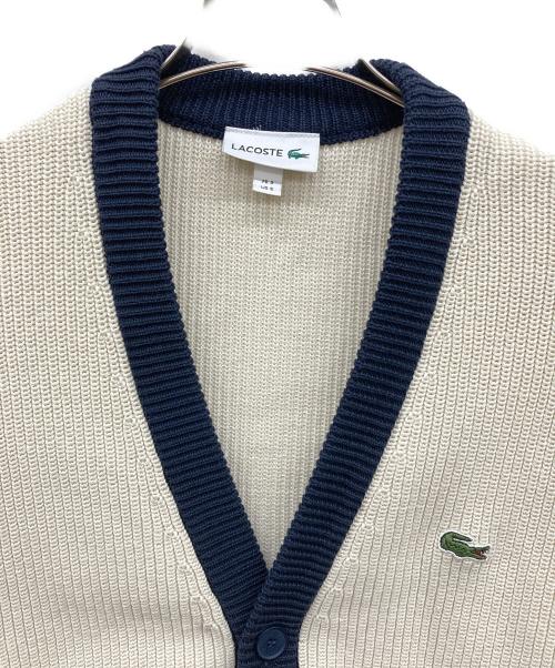 LACOSTE（ラコステ）LACOSTE (ラコステ) ハイブリッドワッフルニットカーディガン アイボリー サイズ:US Sの古着・服飾アイテム
