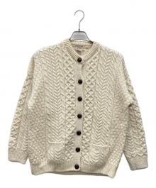 INVERALLAN（インバーアラン）の古着「ケーブルニットカーディガン」｜アイボリー