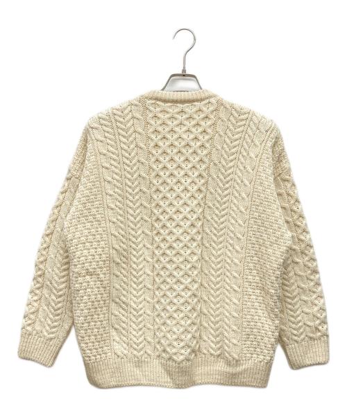 INVERALLAN（インバーアラン）INVERALLAN (インバーアラン) ケーブルニットカーディガン アイボリー サイズ:Lの古着・服飾アイテム