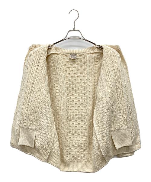 INVERALLAN（インバーアラン）INVERALLAN (インバーアラン) ケーブルニットカーディガン アイボリー サイズ:Lの古着・服飾アイテム