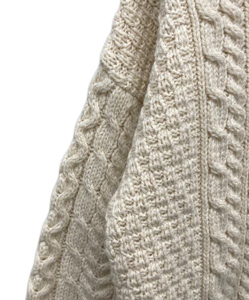 INVERALLAN（インバーアラン）INVERALLAN (インバーアラン) ケーブルニットカーディガン アイボリー サイズ:Lの古着・服飾アイテム